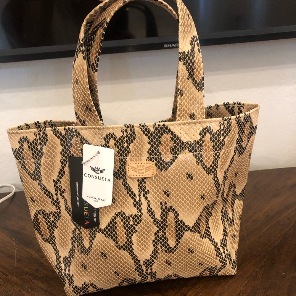 NWT consuela snakeskin tote